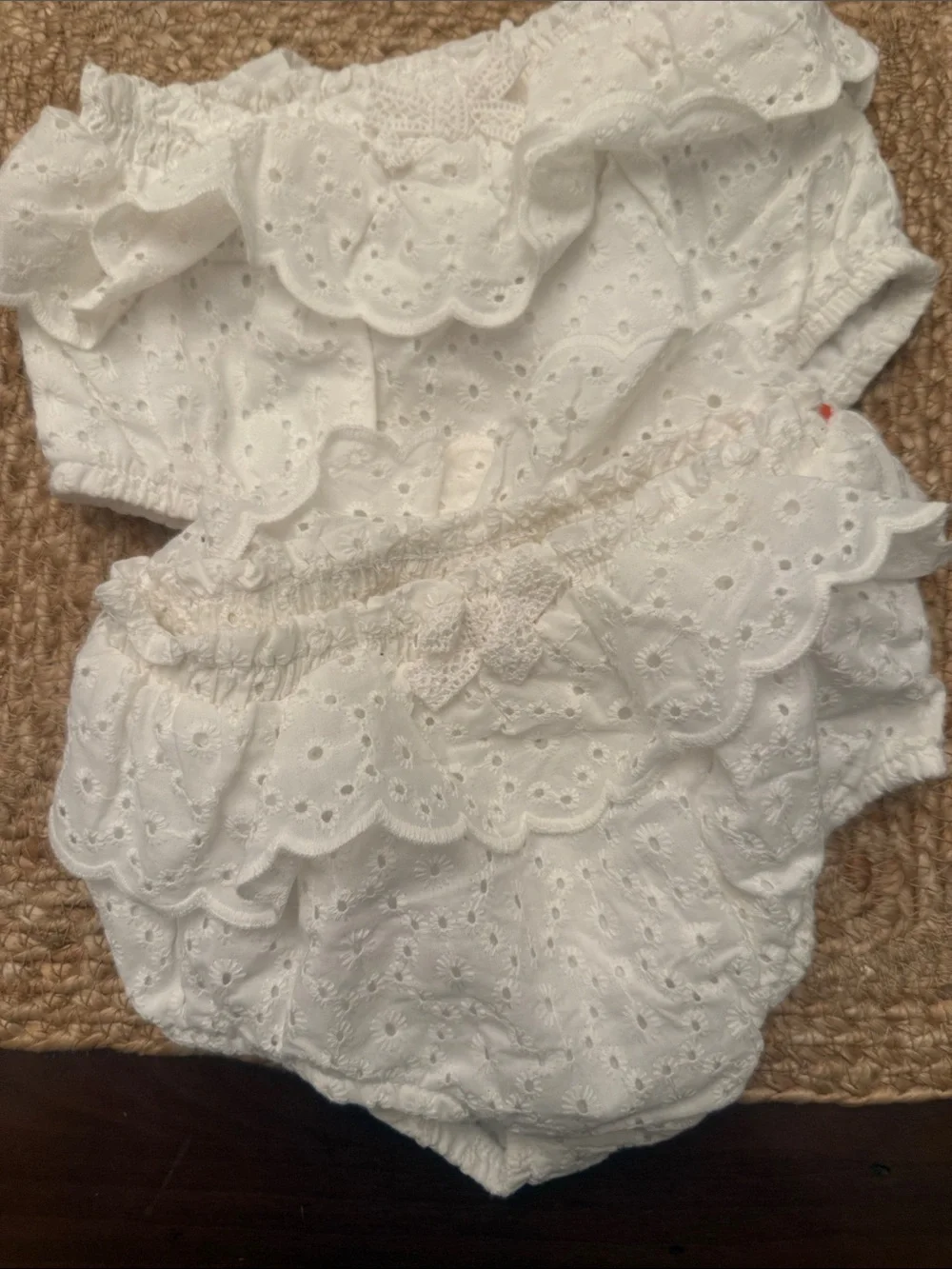 Cat & Jack White Eyelet Ruffle Diaper Covers
